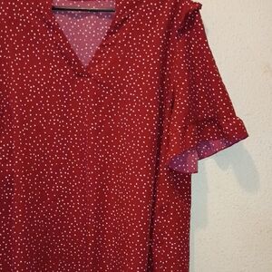 BloomChic Red and White Polka Dot Top
